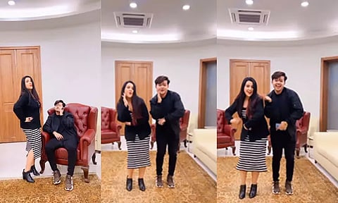 அரசு பங்களாவில் நடிகருடன் துணை முதல்-மந்திரி மனைவி நடனம்; எதிர்க்கட்சி கடும் கண்டனம்