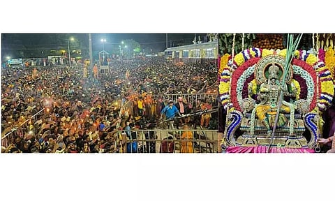 மேல்மலையனூர்அங்காளபரமேஸ்வரி அம்மன் கோவிலில் தை அமாவாசை ஊஞ்சல் உற்சவம்ஆயிரக்கணக்கான பக்தர்கள் தரிசனம்