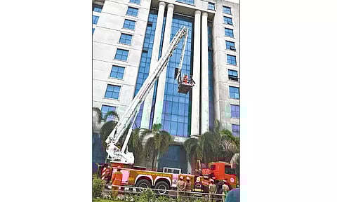 சென்னை தலைமைச் செயலகத்தில் தீ விபத்து தடுப்பு ஒத்திகை நிகழ்ச்சி