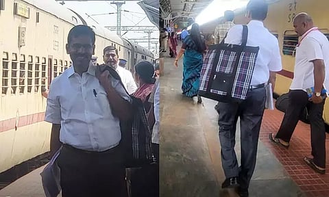 அரசு நிகழ்ச்சியில் பங்கேற்க துணிப்பையுடன் ரெயிலில் புறப்பட்ட தலைமைச் செயலாளர்....!