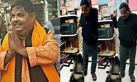 ராம் ராம் என கூற வளர்ப்பு நாய்க்கு பயிற்சி அளித்த பா.ஜ.க. எம்.எல்.ஏ.: வைரலான வீடியோ