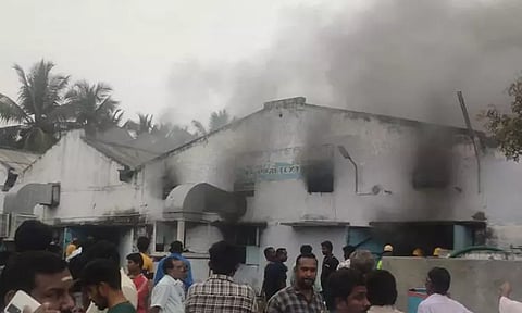 வெள்ளகோவில் அருகே நூல் மில்லில் பயங்கர தீ விபத்து...!