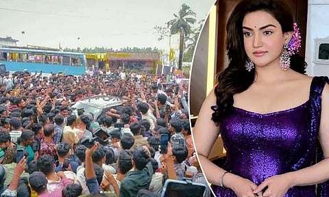 ரசிகர்கள் கூட்டத்தில் சிக்கிக் கொண்ட நடிகை ஹனி ரோஸ்