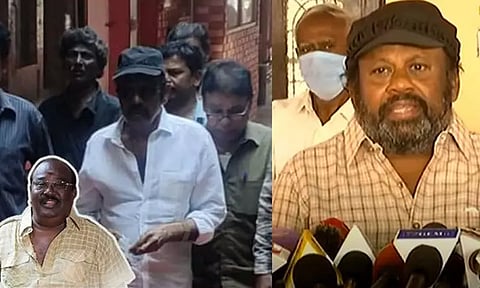 இயக்குனநர் டி.பி.கஜேந்திரன் உடலுக்கு நடிகர்கள் கவுண்டமணி, செந்தில் நேரில் அஞ்சலி