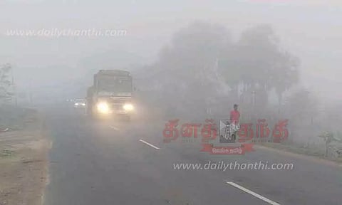 வந்தவாசியில் கடும் பனிப்பொழிவு