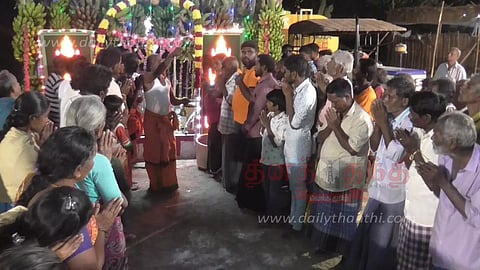 நாமகிரிப்பேட்டை அருகேகள்ளவழி கருப்பணார் கோவில் திருவிழா3 ஆயிரம் பக்தர்களுக்கு அசைவ அன்னதானம்