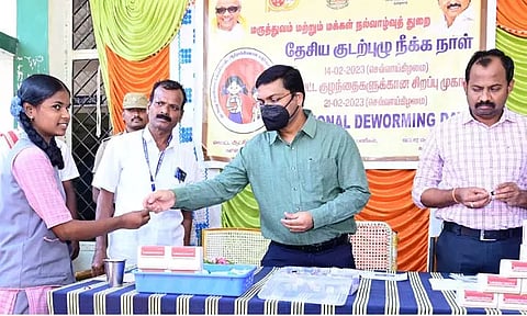 5½ லட்சம் பேருக்கு குடற்புழு நீக்க மாத்திரைகள்