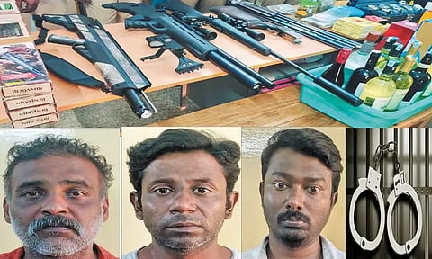 திருப்போரூர் அருகே காரில் துப்பாக்கிகளுடன் சுற்றிய 3 பேர் கைது