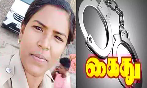 காரைக்காலில் இருந்து நாகைக்கு காரில் சாராயம், மதுபாட்டில்கள் கடத்தல்: கணவருடன், பெண் போலீஸ் உள்பட 6 பேர் கைது