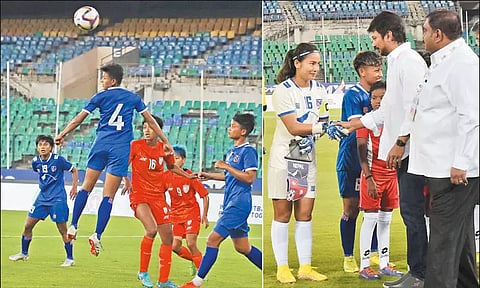 சென்னையில் நடந்த இந்தியா-நேபாளம் பெண்கள் கால்பந்து போட்டி 'டிரா'