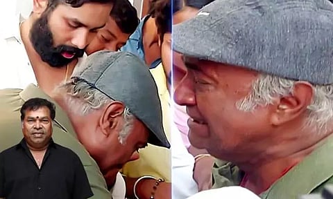 நண்பனை பிரிய மனமில்லாமல் இறுதி ஊர்வல வண்டியில் கண் கலங்கியபடியே அமர்ந்திருந்த எம்.எஸ்.பாஸ்கர்...!