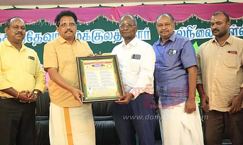 திருநகர் முத்துத்தேவர் முக்குலத்தோர் மேல்நிலைப்பள்ளியில் அறுபெரும் விழா - வெங்கடேசன் எம்.பி. பங்கேற்பு