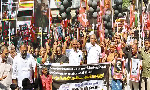 தமிழ்நாட்டின் எந்த மூலைக்கு சென்றாலும் கவர்னருக்கு எதிராக ஆர்ப்பாட்டம் - மார்க்சிஸ்ட் கம்யூனிஸ்டு அறிவிப்பு
