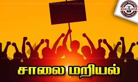 திருத்தணி முருகன் கோவிலில் வியாபாரிகள் சாலை மறியல்