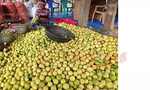 எலுமிச்சை பழம் கிலோ ரூ.80-க்கு விற்பனை