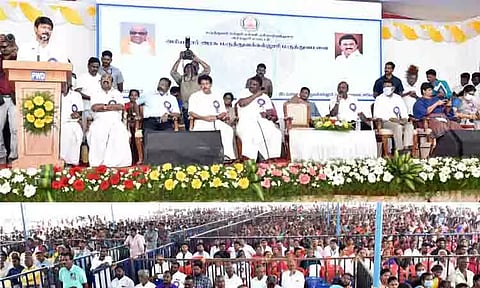 'நீட்' தேர்வு ரத்தாகும் வரை தி.மு.க. சார்பில் சட்ட போராட்டம் தொடரும்; அமைச்சர் உதயநிதி ஸ்டாலின் பேச்சு