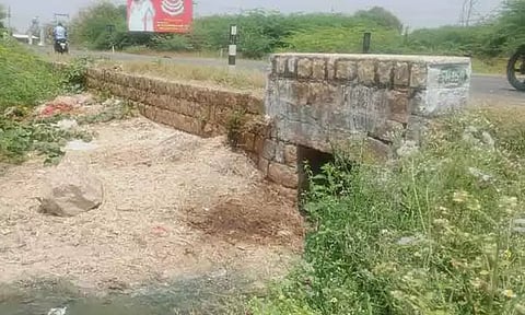 குளத்தில் கொட்டப்படும் இறைச்சி கழிவுகள்