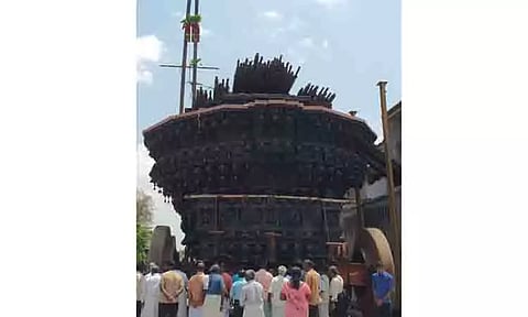 சப்தரிஷீஸ்வரர் கோவில் தேர்த்திருவிழாவை முன்னிட்டு முகூர்த்தக்கால் நடும் விழா