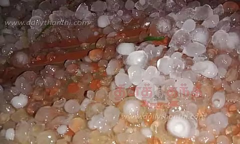 நள்ளிரவில் ஆலங்கட்டி மழை