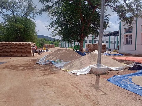 கெங்குவார்பட்டி நிலையத்தில்வயல்களில் விளையும் நெல் முழுவதையும்கொள்முதல் செய்ய வேண்டும்:விவசாயிகள் வலியுறுத்தல்