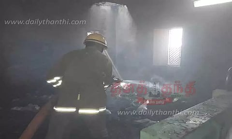 தீப்பெட்டி தொழிற்சாலையில் தீ விபத்து