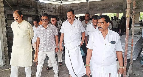 ரோப்கார் பணியை அமைச்சர் ஆர்.காந்தி ஆய்வு