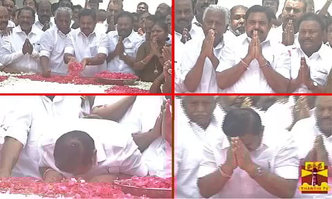 எம்.ஜி.ஆர் மற்றும் ஜெயலலிதா நினைவிடங்களில் எடப்பாடி பழனிசாமி மரியாதை...!