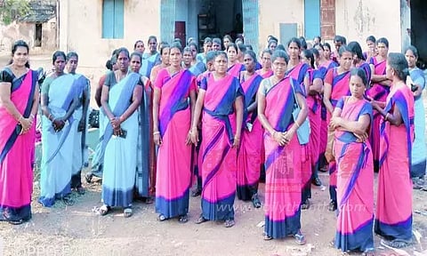 அங்கன்வாடி ஊழியர்கள் ஆர்ப்பாட்டம்