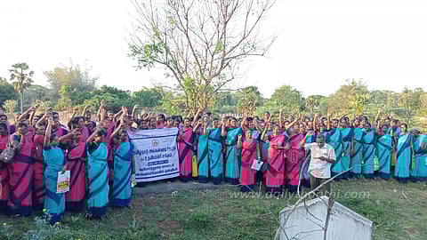 அங்கன்வாடி ஊழியர்கள் ஆர்ப்பாட்டம்