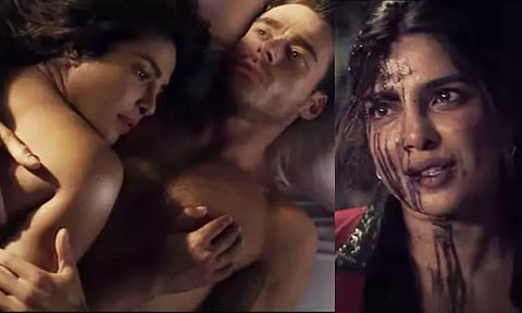 அரைநிர்வாணம்...! படுக்கையறை காட்சியில் பிரியங்கா சோப்ரா! வெளியான 'சிட்டாடல்' டிரைலர்!