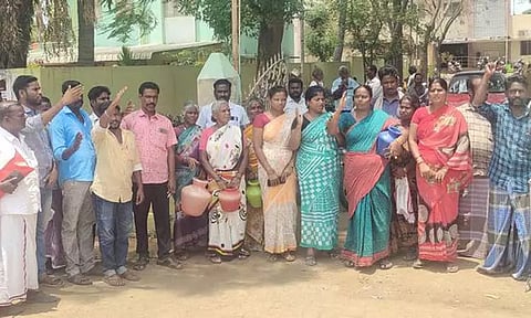 விருத்தாசலத்தில் குடிநீர் கேட்டு பொதுமக்கள் ஆர்ப்பாட்டம்