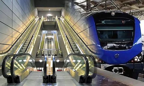 சென்டிரல் மெட்ரோ ரெயில் நிலையத்தில் கூடுதலாக 2 நகரும் படிக்கட்டுகள் - பயன்பாட்டுக்கு வந்தன