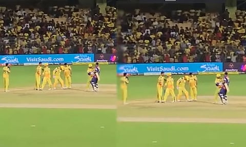 'இது தான் கோடு...இதை தாண்டி வரக்கூடாது'...தேஷ்பாண்டேவுக்கு அட்வைஸ் செய்த தோனி - வீடியோ...!