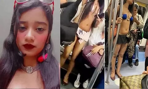 மெட்ரோ ரெயிலில் கைக்குட்டையை விட குறைவான உடையில் இளம்பெண் "அது எனது சுதந்திரம்" என்கிறார்