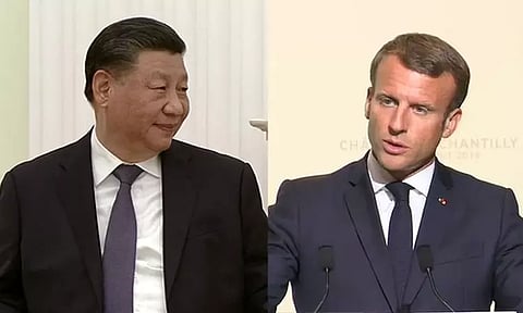 சீன அதிபர் ஜின்பிங்குடன் பிரான்ஸ் அதிபர் மேக்ரான் திடீர் சந்திப்பு