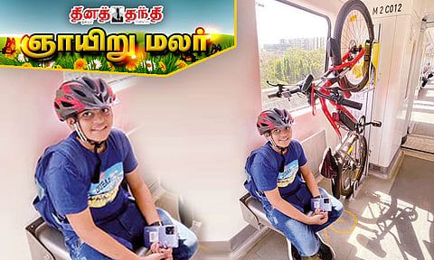 மெட்ரோ ரெயிலில் சிறுவனின் சிந்திக்கவைக்கும் சைக்கிள் பயணம்