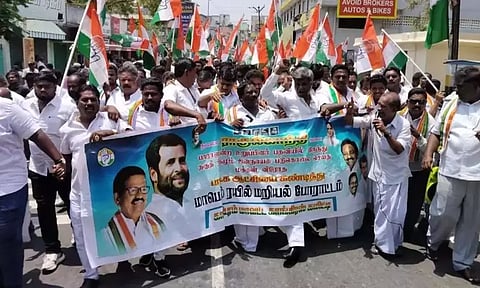 காஞ்சீபுரத்தில் ரெயில் மறியல் போராட்டத்தில் ஈடுபட முயன்ற காங்கிரஸ் கட்சியினர் 102 பேர் கைது