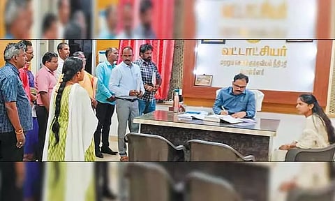 பொன்னேரி தாசில்தார் அலுவலகத்தில் கலெக்டர் ஆய்வு