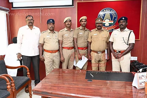 காட்பாடி போலீசாருக்கு, சூப்பிரண்டு பாராட்டு