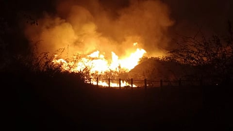 சித்தன்னவாசல் மலை பகுதியில் பயங்கர தீ