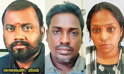 சென்னை கே.கே.நகரில் நடந்த விடுதலை சிறுத்தைகள் கட்சி பிரமுகர் கொலை வழக்கில் நண்பர், மனைவியுடன் கைது