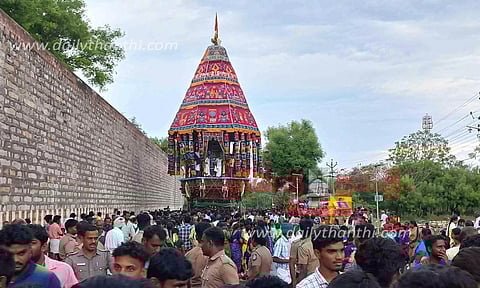 நீலிவனேஸ்வரர் கோவில் தேர் நிலையை அடைந்தது