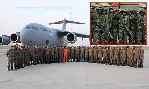 இந்திய-இங்கிலாந்து கூட்டு ராணுவ பயிற்சி; பஜ்ரங்பலி கி ஜெய் முழக்கமிட்ட ராணுவ வீரர்கள்