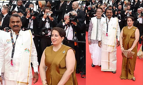 ஒரு தமிழனாய் பெருமிதம் கொள்கிறேன்; கேன்ஸ் திரைப்பட விழாவில் பாரம்பரிய வேட்டி, சட்டையுடன் தோன்றிய மத்திய மந்திரி முருகன்