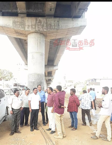 பள்ளிபாளையத்தில்மம்பால பணிகளை அதிகாரி ஆய்வுபள்ளிபாளையம், மே.21-