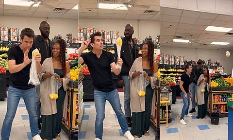 ஷாப்பிங்கில் மேஜிக்; பறந்து, நடனம் ஆடிய எலுமிச்சை பழம்: நெட்டிசன்கள் ஆச்சரியம்