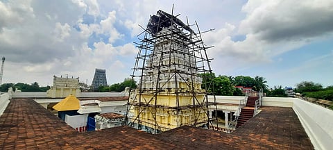 திருஉத்தரகோசமங்கை கோவிலில் சீரமைப்பு பணிகள் தீவிரம்