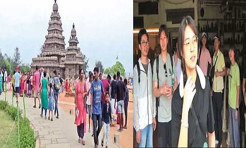 மாமல்லபுரத்தில் குவிந்த சுற்றுலா பயணிகள்