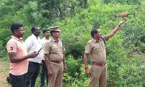 டிரோன் மூலம் 1200 லிட்டர் சாராய ஊறல் கண்டுபிடிப்பு