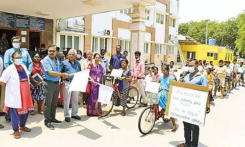 உலக சைக்கிள் தினத்தையொட்டி உடல் ஆரோக்கியம் குறித்த விழிப்புணர்வு பேரணி